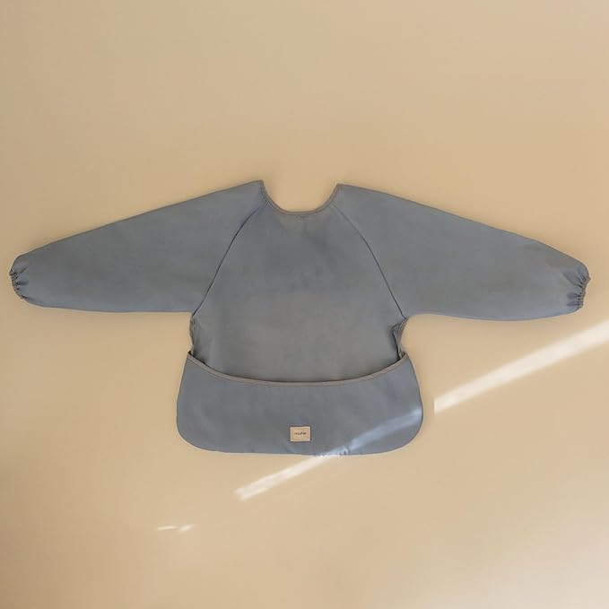 mushie Long Sleeve Baby Bib | Water Resistant Adjustable Fit - Image 3