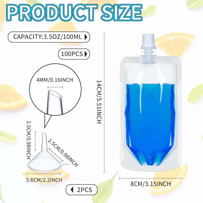 Meanplan 100 Pcs Plastic Pouches Bulk Reusable Squeeze Pouches Clear Plastic - Image 2