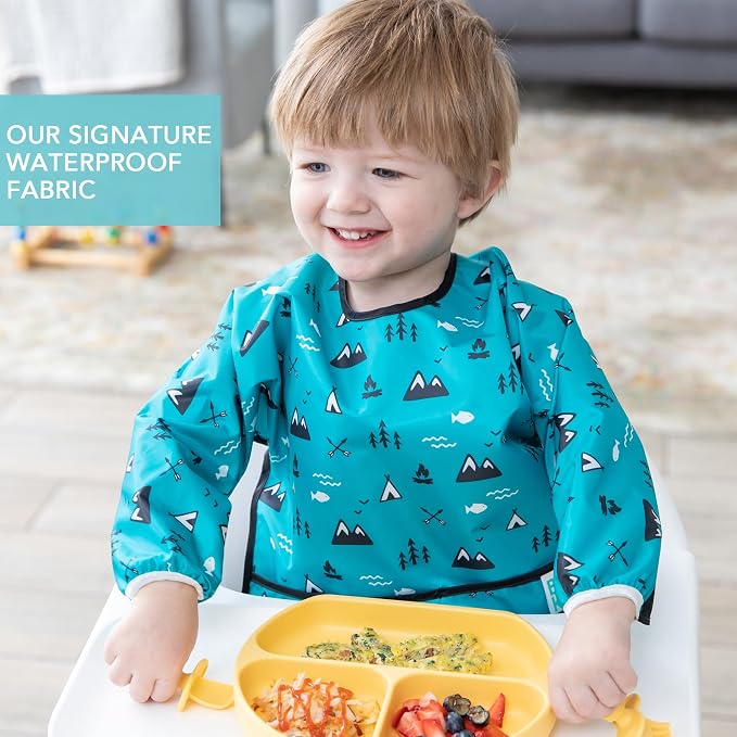 Bumkins - Sleeved Bib - For Boys & Girls, Babies & Toddlers 6-24 Months - - Image 3