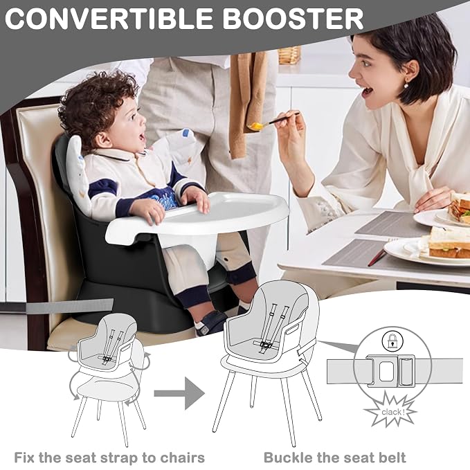 Baby High Chair, 8 in 1 Convertible Highchairs - Image 4