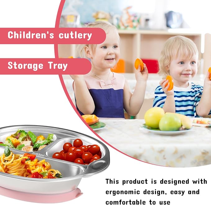 Stainless Steel Baby Suction Plates: Divided Plates - Image 6