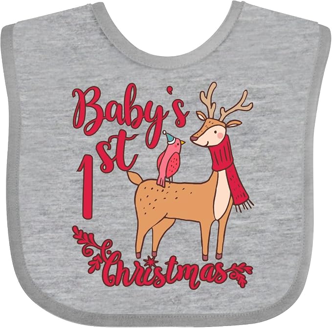 inktastic Baby's First Christmas Baby Bib by Inktastic