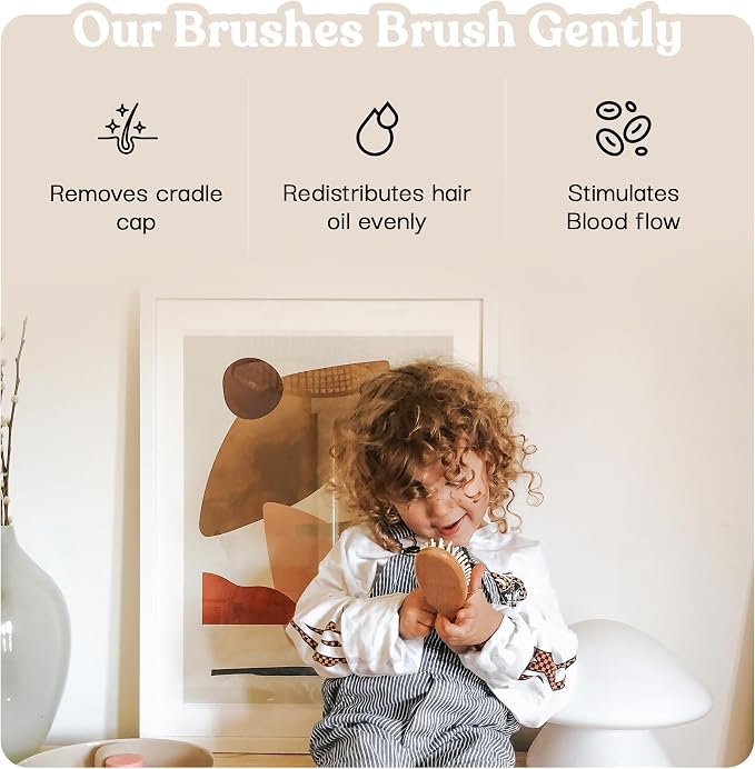 Ullabelle 4 Piece Wooden Baby Hair Brush and Comb Set - Image 7