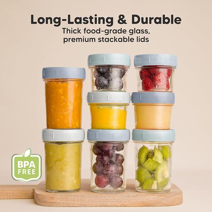 KeaBabies 4pk 8oz Glass Baby Food Containers - Image 5