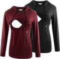 GINKANA Women's Nursing Hoodie Sweatshirt Long Sleeves Breastfeeding Maternity by GINKANA