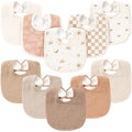 Konssy 10-Pack Muslin Baby Bibs, Soft Cotton Bandana Bibs by Konssy