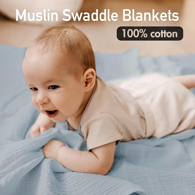 GLLQUEN BABY Muslin Swaddle Blankets, Baby Swaddle Blanket Unisex, Baby - Image 4