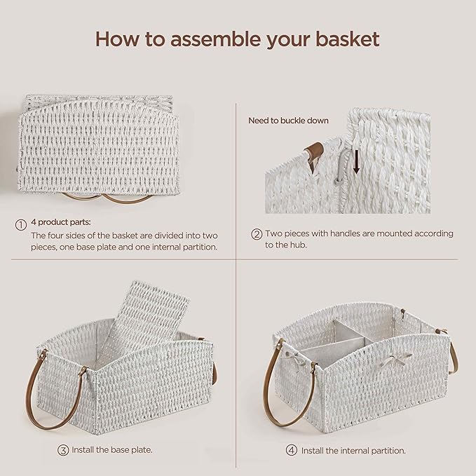 HBlife Diaper Caddy Organizer, Large Hand-Woven Storage Basket - Image 5