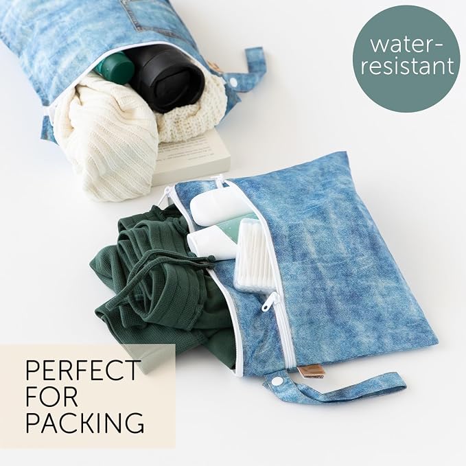 Bumkins Roamio Waterproof Wet Bag & Wet/Dry Clutch Set, Reusable Travel - Image 2