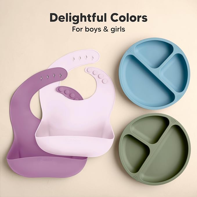 KeaBabies 2-Pack Silicone Baby Bibs - Image 9