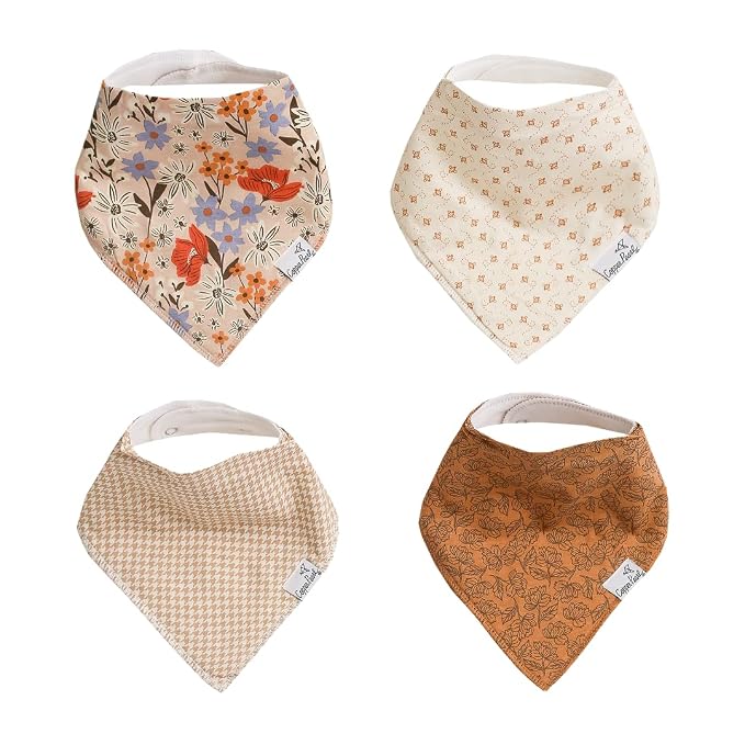 Copper Pearl 4 Pack Soft Cotton Baby Bibs by CopperPearl