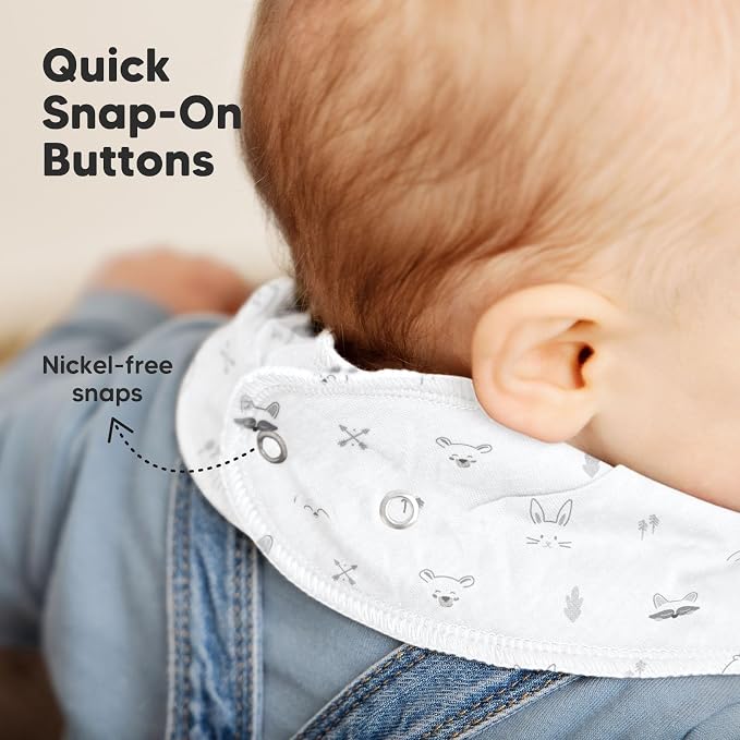 8-Pack Organic Baby Bandana Bibs - Image 8
