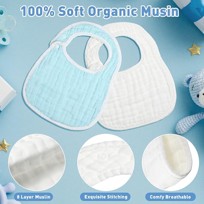 Yahenda 24 Pcs Muslin Baby Bibs Bandana Drool Bibs - Image 3
