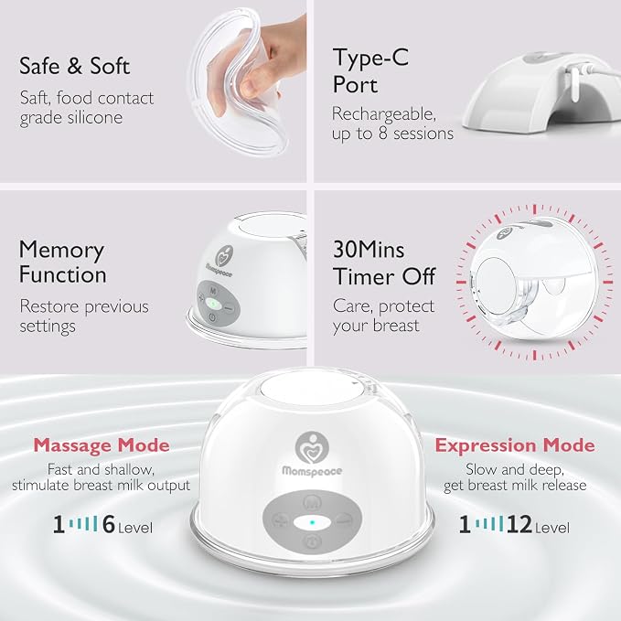 Hands Free Breast Pump, Momspeace Breast Pumps - Image 6