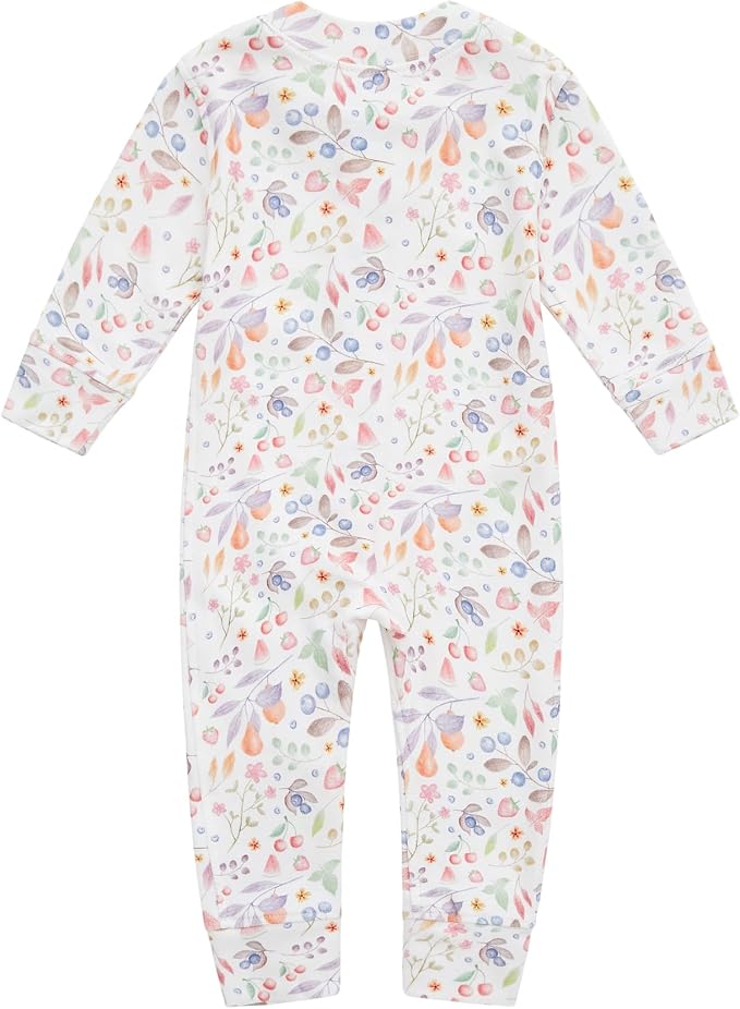 Owlivia Organic Cotton Baby Boy Girl Zip up Sleep 'N Play Pjs, Long Sleeve - Image 2