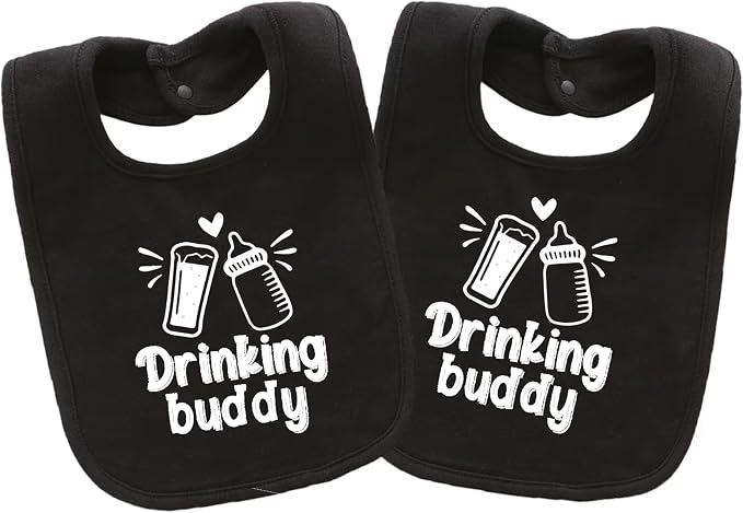 Baby Twins Bibs Drinking Buddy Newborn Baby Bibs Cute Unisex Bibs Set Toddler by QIANWANYI