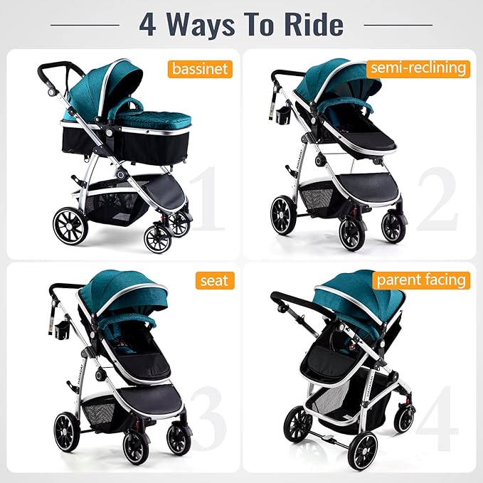 Baby Stroller, 2-in-1 Reversible Toddler Seat - Image 2