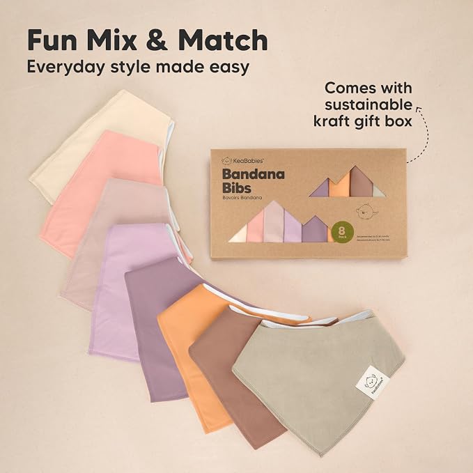 8-Pack Organic Baby Bandana Bibs - Image 9