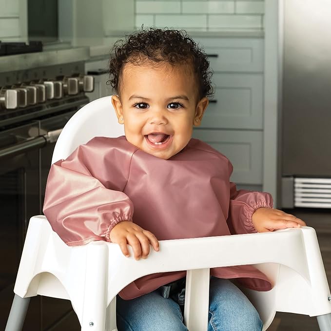 Tiny Twinkle Long Sleeve Bib for Babies & Toddlers – 2 Pack Waterproof Smock - Image 2