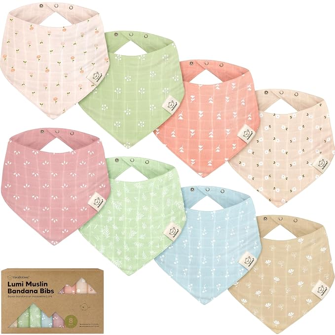 8-Pack Muslin Baby Bibs for Boys, Girls by KeaBabies