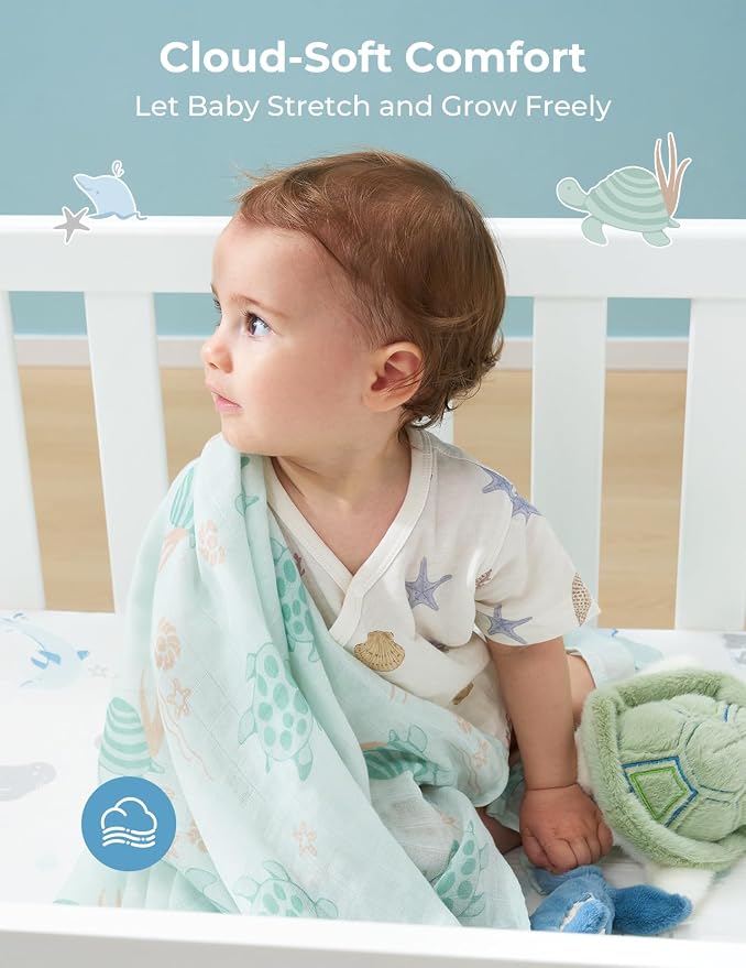 Momcozy Muslin Swaddle Blankets, Ultra Soft Neutral Registry Essentials - Image 5