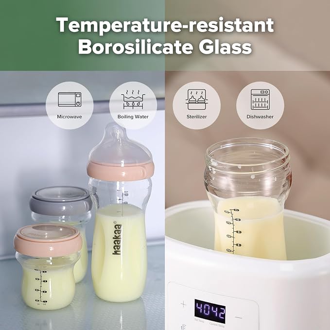 haakaa Gen.3 Natural Glass Baby Bottle 11oz/1PK - Image 6