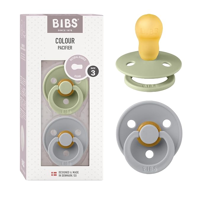 BIBS Pacifiers Colour Collection | Natural Rubber Baby Pacifier | Set of 2 by BIBS