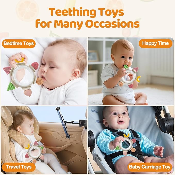 Baby Teething Ring Toy for 3–12 Months, Silicone Infant Teether for Sore Gum - Image 7