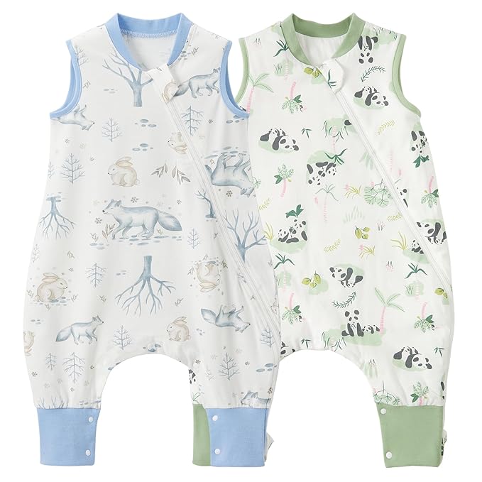 Duomiaomiao 2 Pack 0.5 TOG Toddler Sleep Sack 24-36 Months 100% Cotton by DuoMiaoMiao
