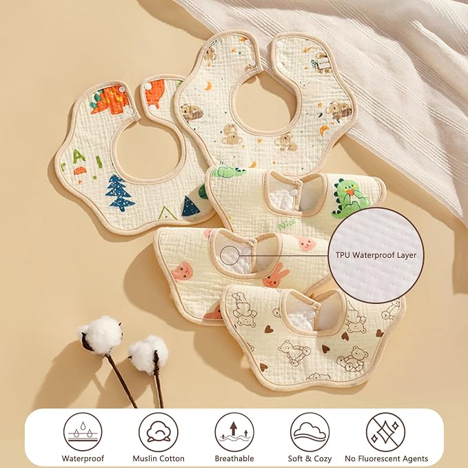 Baby Bibs Muslin Drool Teething Drooling Bibs - Image 2