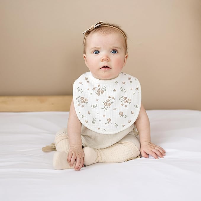 Konssy Muslin Baby Bibs 8 Pack Baby Bandana Drool Bibs Cotton - Image 6