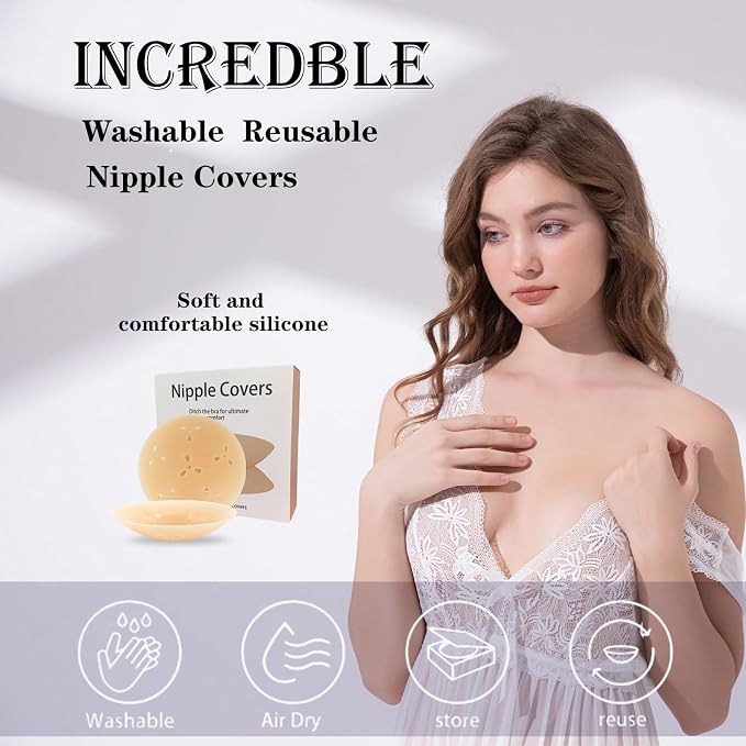 Nipple Covers for Women Reusable Silicone – 3 Pairs Silicone Pasties, - Image 4