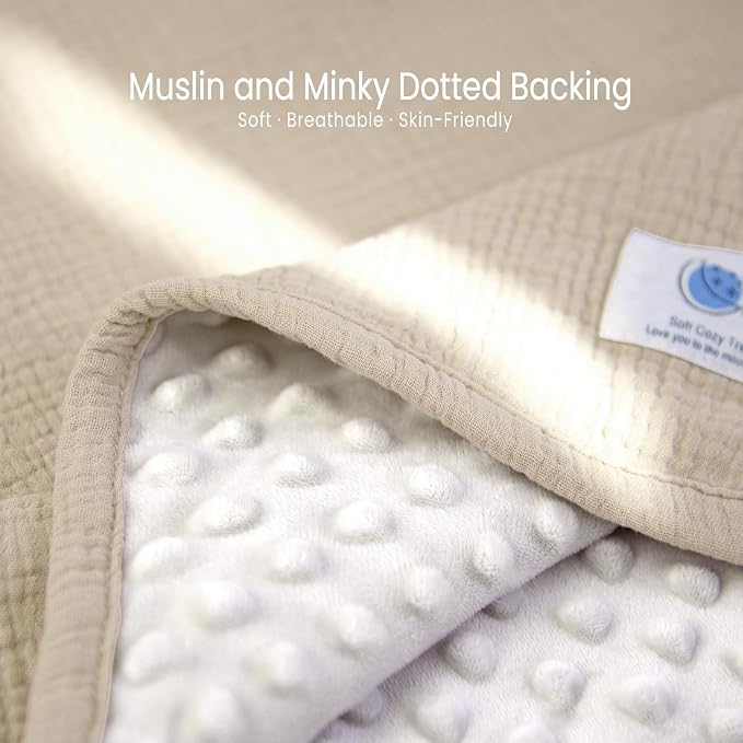 lulumoon Baby Blanket for Newborn Receiving: Minky Dot & Muslin Lightweight - Image 6