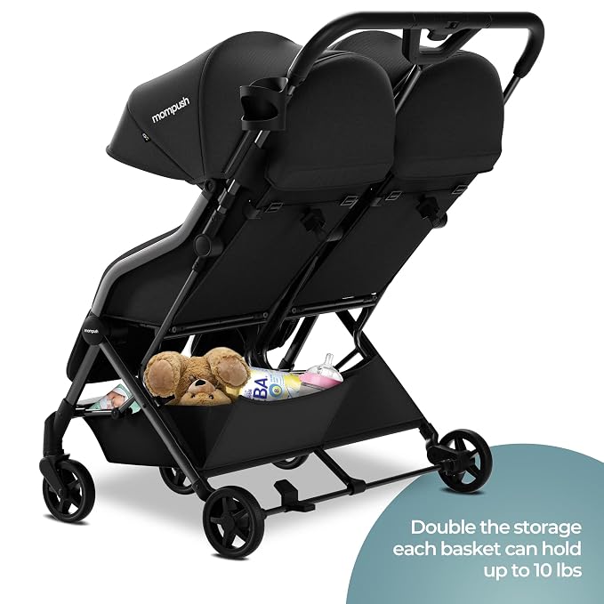 Mompush Lithe Double Stroller, Lightweight Side by Side Stroller - Image 6