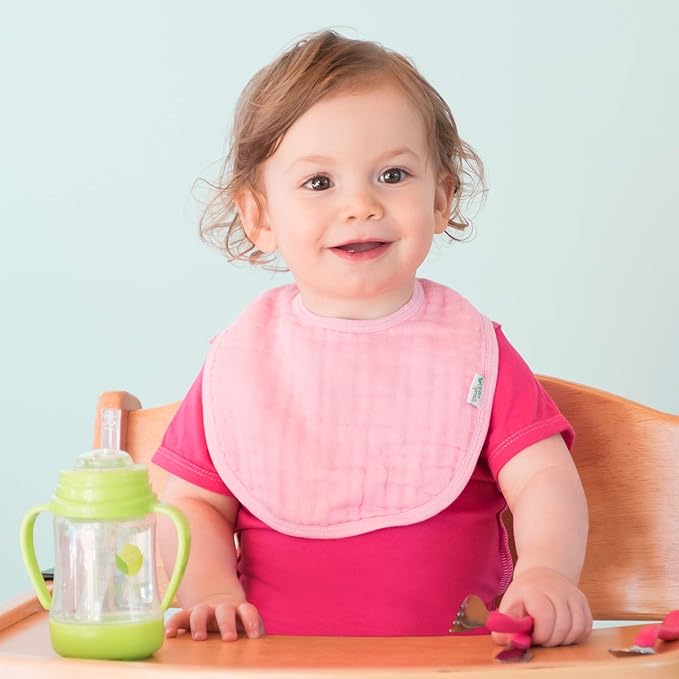 green sprouts Absorbent Organic Cotton Muslin Bibs, 0-12mo Hypoallergenic - Image 3