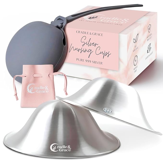 Cradle & Grace Pure 999 Silver Nursing Cups by CradleGrace