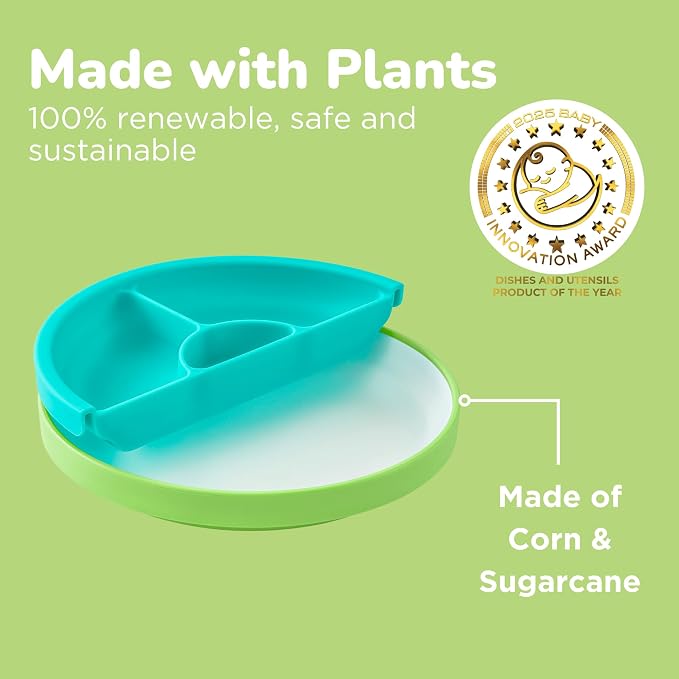 Omie® Easy Scoop Plates for Kids | Unique Design Helps Food Fall into the Spoon - Image 3