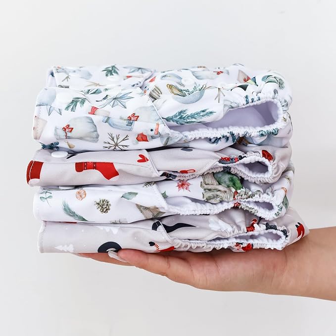 HappyFlute 9 Sets Newborn Baby Cloth Pocket Diapers Adjustable Reusable - Image 6
