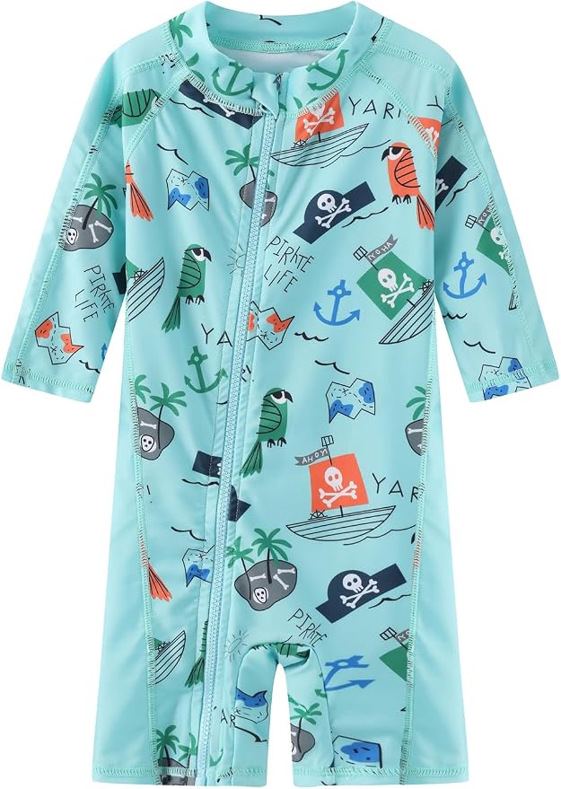 Toddler Baby Boys Swimsuit Rashguard One Piece Zipper Bathing Suit - Image 2