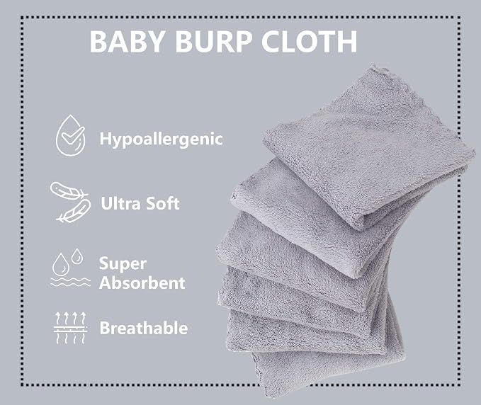8 Pack Burp Cloths for Baby - Image 2