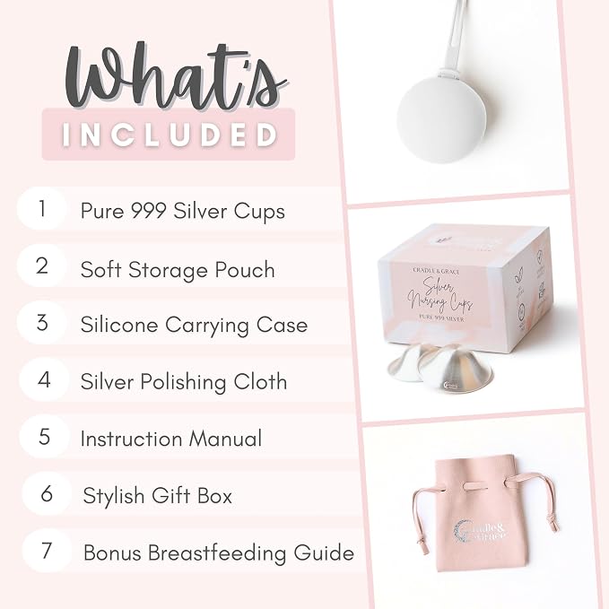 Cradle & Grace Pure 999 Silver Nursing Cups - Image 2