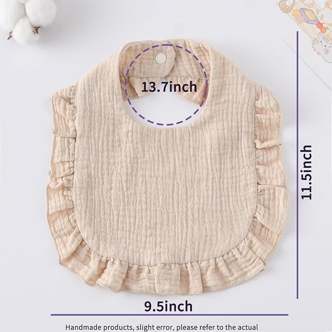 Baby Bibs Muslin Bibs 8 Pack for Drooling and Teething for Unisex Girls Boys - Image 3