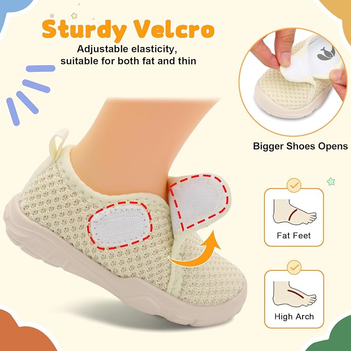 FEETCITY Baby Shoes Boys Girls First Walking Shoes Infant Sneakers Lightweight - Image 2