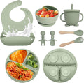 Baby Led Weaning Supplies, 8 Piece BPA-Free Silicone Feeding Set, Silicone by Catvegue