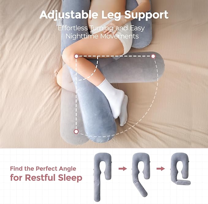 Momcozy Pregnancy Pillow for Sleeping, Dreamlign U Pro Maternity Pillow - Image 4