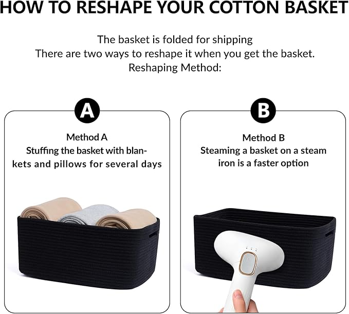Large Storage Baskets for Shelves, Closet Organizers Bins for Clothes Blanket - Image 7