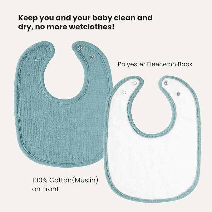 AMAWMW Muslin Baby Bibs for Unisex Boys Girls 6Pack Baby Bandana Drool Bibs - Image 4