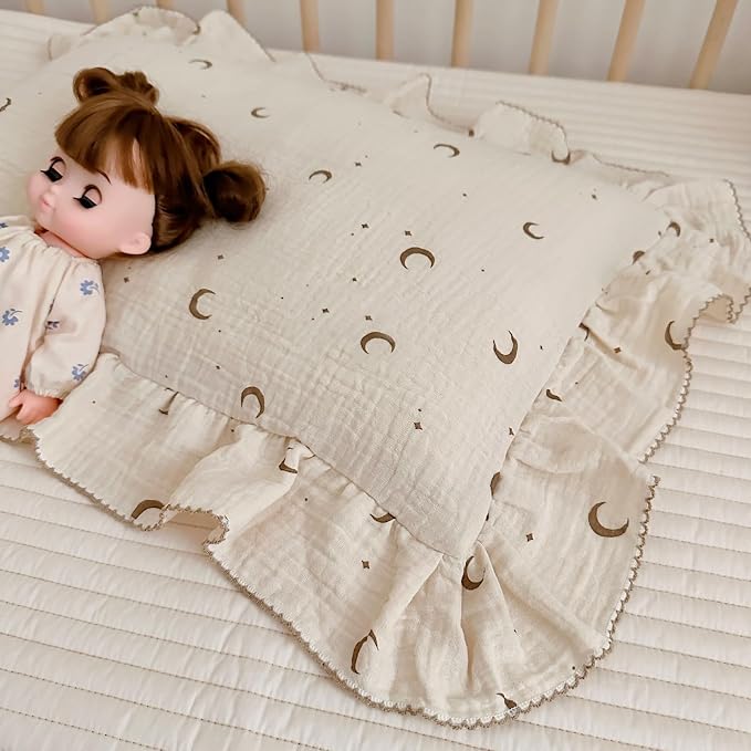 BuLuTu Muslin Toddler Pillowcases Girls Boys, Soft Breathable Cotton Kids - Image 4