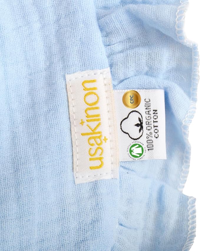 usakinon® 100% Organic Muslin Cotton Baby Bibs 2 Pack – Soft, Absorbent & Safe - Image 9