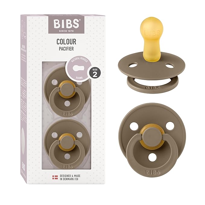 BIBS Pacifiers Colour Collection | Natural Rubber Baby Pacifier | Set of 2 by BIBS